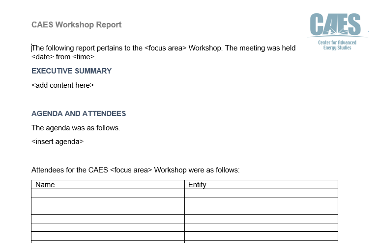 workshop report template Resources